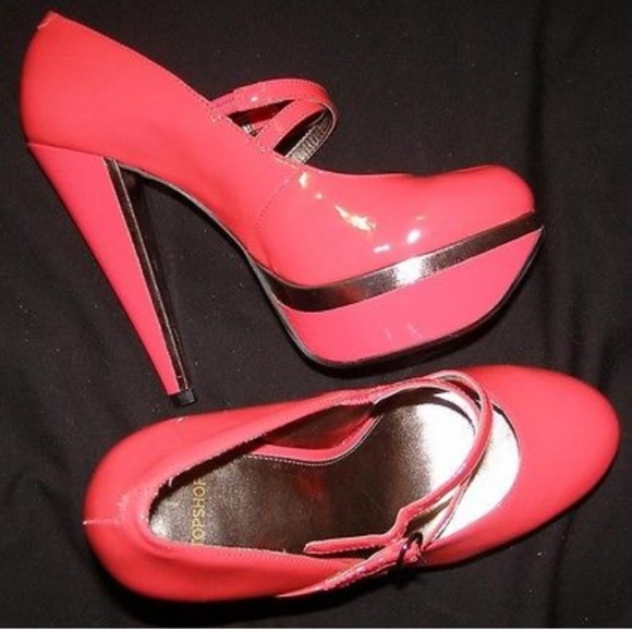 New Topshop platform Mary Jane shoes 8.5 leather - Picture 5 of 12